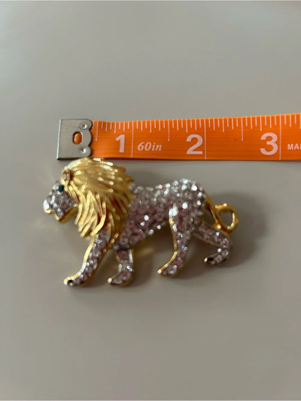 #VintageBrooch by Craft. Gold-toned beautiful Rhinestone Lion. Timeless Style!